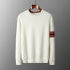 S4e8f013f3a2444b6b65fb71bf41492fcJ.jpg Autumn Winter Men's O-Neck Pullover Sweater 100% Cashmere Simple Basic Knitwear Cashmere Solid Color Clothing Casual Warm Tops
