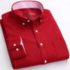 S4ec2a3bff12a4757b8294f5cccee66844.jpg New in shirt Cotton long-sleeve shirts for men slim fit formal plain tops single pocket solid color office tops fashion clothes