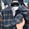 S4ec9605a618a40128276e4def0973a0bK.jpg 2025 Autumn New Men's Printed Striped Long Sleeved Shirt Casual Fashion Versatile Men's Top