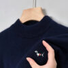 S4f7b21acdca2449aa28e44fc1fbd0ab40.jpg Hot Sale Luxury Quality Men's Knit Sweater Mock Neck Dog Embroid Pullover Autumn Winter Exquisite Fashion Soft Warm Men's Wear