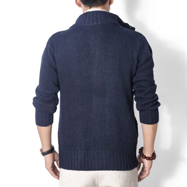 Cardigan Solid Men Single Breasted Sweater Turn Down Collar Sweaters Long Sleeve Loose Fit High Street Buttons Slight Strech