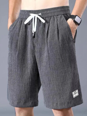 Lce Silk Shorts Men's Thin Sports Cropped Pants Loose Straight Leg Cool Breathable New Fashion Trend Casual XL-XXXL