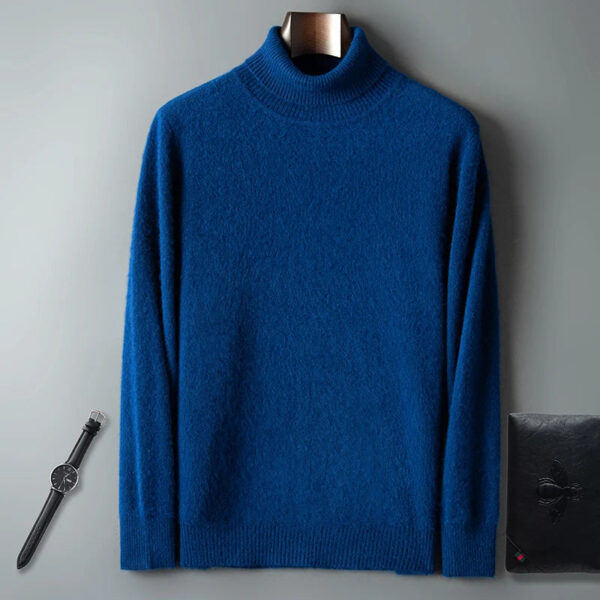 S50b771bce0c9469cac7d9020a4ee723e4.jpg 100% Male Mink Cashmere Sweater Solid Color Turtleneck Thick Autumn And Winter Loose Large Size Turtleneck Wool Bottoming Shirt
