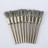 5/10pcs Pencil Brushes Stainless Steel Mounted Wire Wheel Mandrel Set Dremel Accessory Rotary Tools 3.17mm Shank Mandrel Silver