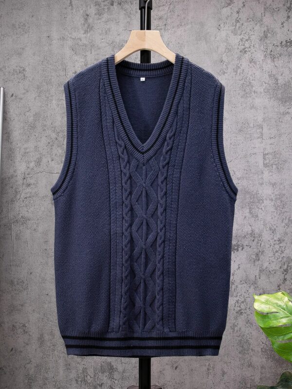 S512074dafdee47f497ac1253ca57c711I.jpg ShiSho original men's striped versatile home casual basic comfortable autumn & winter warm V-neck knitted sweater vest