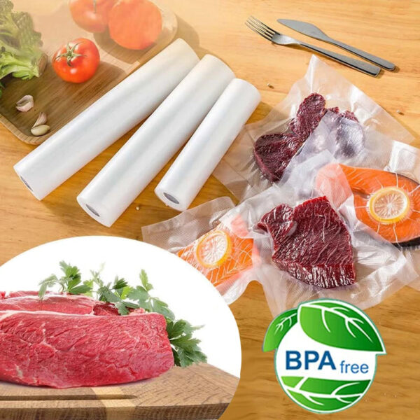 S514c90df3ee44bd3b541a5a147cfef99P.jpg Vacuum Sealer Bags Rolls for Vacuum Sealer Meat Fruit Vegetable Food Vacuum Storage Packaging Bags 12/15/20/25/30cm 500cm/roll