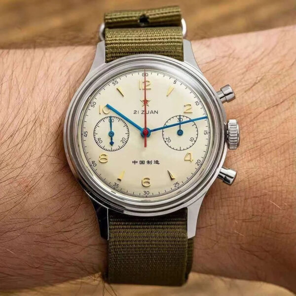 S51ba2a1ebe6040b2863f6ca124dba36a8.jpg RED STAR 38mm Men's 1963 Chronograph Mechanical Watch Pilot with Seagull Movement ST1901 Air Force Aviation Sapphire Goose 40mm