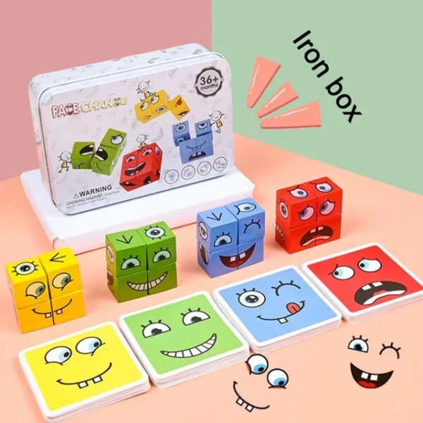 S51c65dc54b0d45e5beb82c900bdc8602P.jpg Kids Educational Toys Emotion Change Blocks Expressions Puzzles Children Cube Games Early Learning Montessori Geometry Face