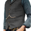 S51d4e1e9b83d4430b7d714197a861f0d7.jpg Wool Tweed Men's Suits Vest for Groomsmen Wedding Lapel Casual Slim Business Vests Sleeveless Waistcoat Male Gilet Homme Vests