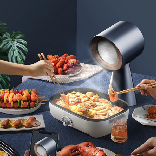 HTT-X6 Desktop Range Hood Household hand holding Mini Compact Low Noise Portable Hot Pot Barbecue Companion 30W