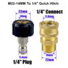 S526239f970e846ef8fd2f6f5257bec174.jpg Car Wash Gun Adaptor M22-14/15MM To 1/4" 3/8" Quick Hitch Connect High Pressure Wash Swivel Adaptor