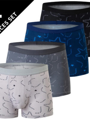 S52d616218f5942c3a7a2794b6369600dn.jpg 4/5Pcs European and American Size MEN'S Printed Fashion Boyshort Comfortable MEN'S Waist plus Size Underwear Sexy Swimming Trunk