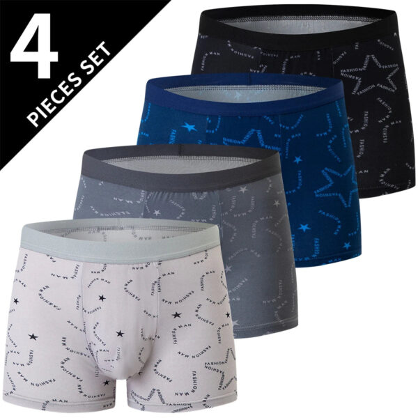S52d616218f5942c3a7a2794b6369600dn.jpg 4/5Pcs European and American Size MEN'S Printed Fashion Boyshort Comfortable MEN'S Waist plus Size Underwear Sexy Swimming Trunk