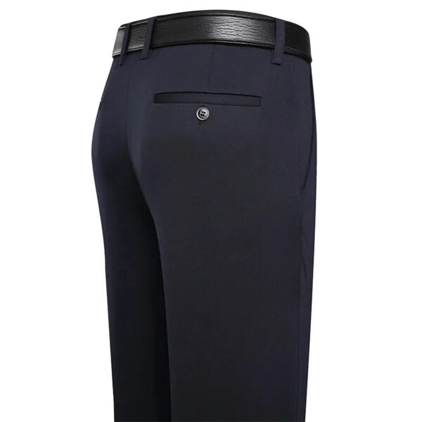 S531d576ba61f4c82b8c90d7635f921ebV.jpg Suit Pants Men Business Casual Trousers Formal Dress Straight Pants Elastic Black Navy Blue Male Clothing