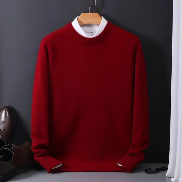 S53ad22a5a87d48688093f64bd118ec94U.jpg Hot Sale Cashmere Men's Sweater O-Neck Knitted Jumpers Long Sleeve Male Pullover Soft Warm Woolen Fashion Clothing Big Size