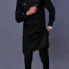 Men's chic casual white geometric print two-piece suit