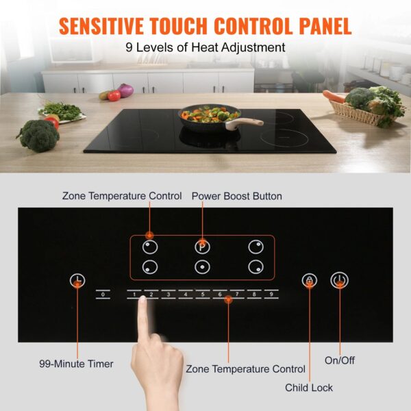 S540d3ebbf9d447bf997ba5d3005b5d2eO.jpg SucceBuy 5 Burners 30/36 Inch Electric Induction Cooktop Stove Hob Built-in Burner Cooker Sensor Touch Control Magnetic Cooker