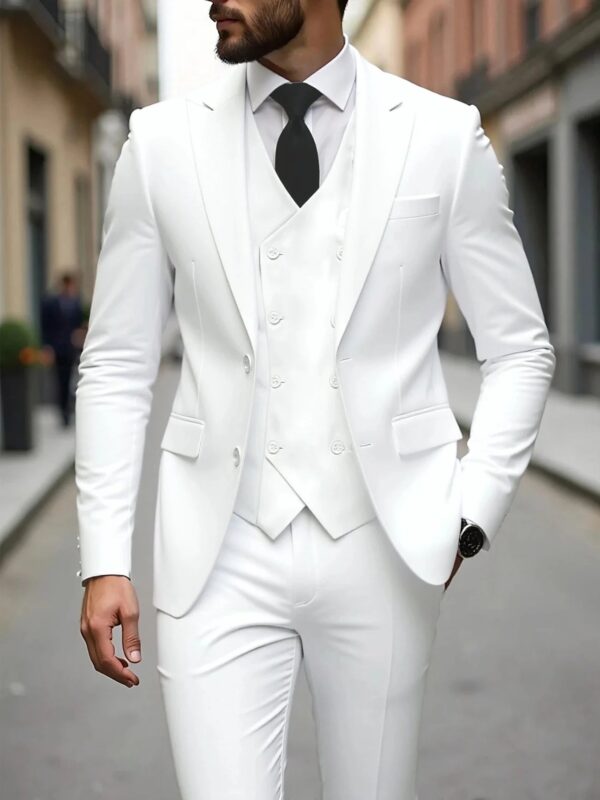 Classic Wedding Tuxedos Slim Fit Bridegroom For Men 3 Pieces Groomsmen Suit Male Formal Business Men Suits(Jacket+Vest+Pants)