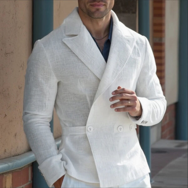 S548a23b1bcb54784b08ea6db21fe16e2P.jpg INCERUN Men Blazer Solid Color Lapel Long Sleeve Button Casual Male Suits Streetwear Autumn 2025 Fashion Thin Coats Outerwear