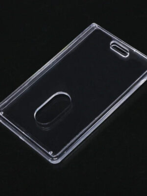S54b1d4539cfd4592a6f5d9ed841f696dL.jpg Acrylic Working Permit Case Finger Pull Push Style ID Tag Name Badge Holder Employee's Pass Work Card Holder Case