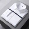 S550ea2b69ea843a7b4f09898da0538301.jpg Men Formal Shirt Long Sleeve Office Solid Color Anti-Wrinkle Fashion Business Pocket White Social Pocket Shirts 5XL 6XL 7XL