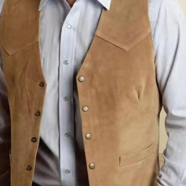 S555015480abf4e4d903a06a19ce64c89M.jpg Brown Vest Men's Formal Business Suit Waistcoat Groomsmen For Wedding New Cowboy