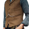 S55e166de4c854367b6709401b09c8459L.jpg Wool Tweed Men's Suits Vest for Groomsmen Wedding Lapel Casual Slim Business Vests Sleeveless Waistcoat Male Gilet Homme Vests