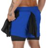 S55eebdca6e7b4951a299b0996f5dd25dg.jpg Men Shorts 2 In 1 Double-deck Quick Dry GYM Sport Shorts Fitness Jogging Workout Men Sports Short Pants