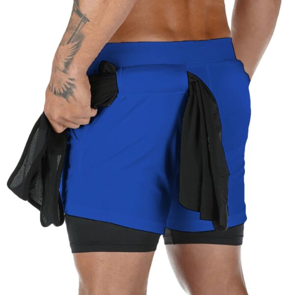 S55eebdca6e7b4951a299b0996f5dd25dg.jpg Men Shorts 2 In 1 Double-deck Quick Dry GYM Sport Shorts Fitness Jogging Workout Men Sports Short Pants