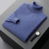 Autumn Winter New Men's 100% Cashmere Sweater Lapel Knitted Pullover Lightweight Warm Long Sleeve Solid Color Tops