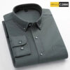S5650831a1548403fa0298986853317b6b.jpg New in shirt 100%cotton long-sleeve shirts for men fashion Casual plain shirt solid color Oxford single pocket top white clothes