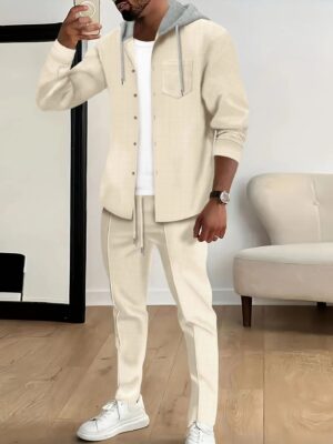 S5695513e88c141eba92c501ed7910aeeo.jpg Spring and autumn new Waffle men's casual slim-fit hooded long-sleeved cardigan matching color fashion high quality tracksuit pa
