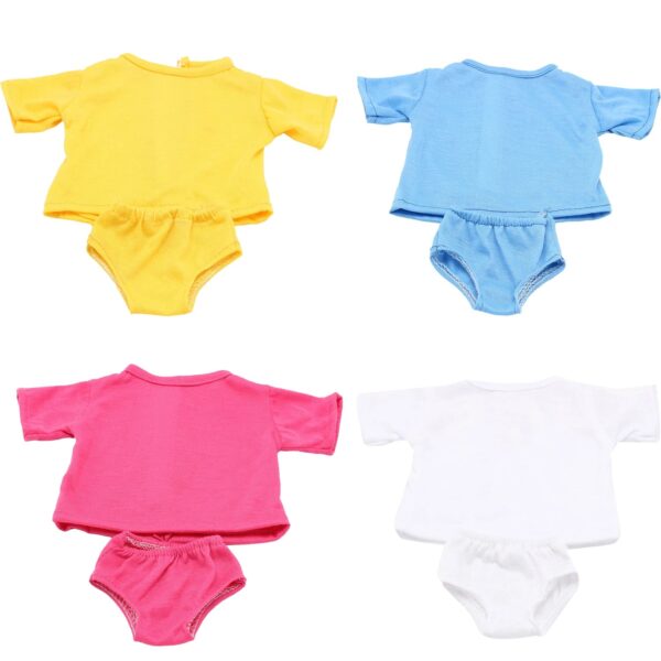 S571bebb0ac2f45d295ed602ac2249840G.jpg 2pcs T-shirt+underpants Clothes Set For 18 Inch american&43cm Baby Newborn Gilr Doll 3 Color Shirt For OG,Russia Dolls Toy