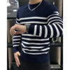 S572a2f5437414f85b843d3b3aad4b3b9A.jpg Men's Long Sleeved T-shirt with Fashionable Stripes and Round Neck Versatile and Slim Fit Handsome Top