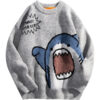 S573a1a4debe54685bf2755e96b06238fL.jpg Shark Sweater Men Winter Cartoon Harajuku Korean Y2k Oversized Turtleneck Hip Hop Loose Knit Jumper Pullover High Collar Sweater