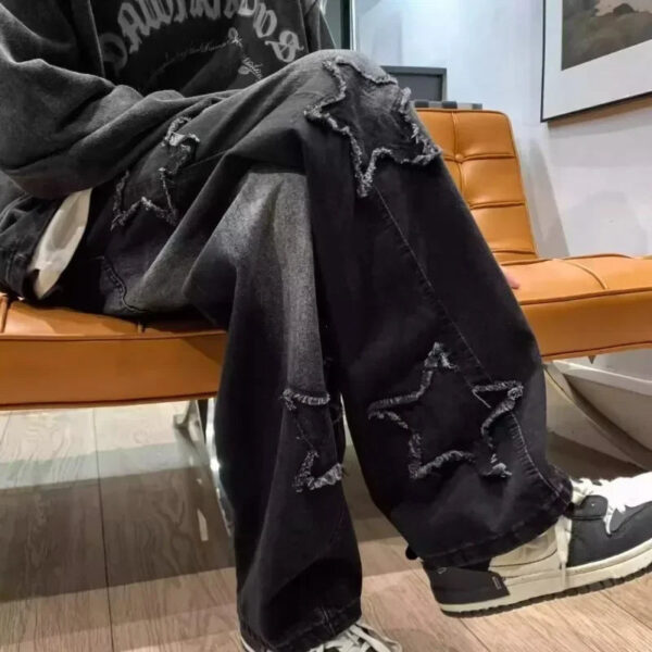 S57803b5365dd425ebba84fc1c147009bw.jpg 2025 New Fashion Stars Towel Embroidery Brown Men Jeans Pants Y2K Clothes Straight Hip Hop Cotton Trousers Pantalon Homme