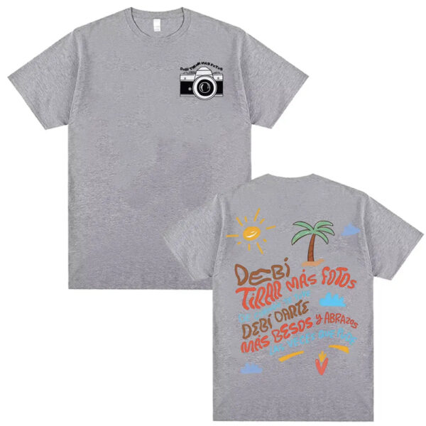 Bad Bunny Debi Tirar Mas Photo DTMF Album T-shirt Men's Women's Harajuku Style Short Sleeved Casual Cotton Oversized T-shirt