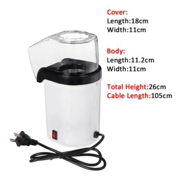 S580190963fea4c4992933e6c6a010a09J.jpg Automatic Oil free Hot Air Popcorn Machine Family Party Air Popper 2-4min Quick Pop Healthy Low fat Popcorn Maker