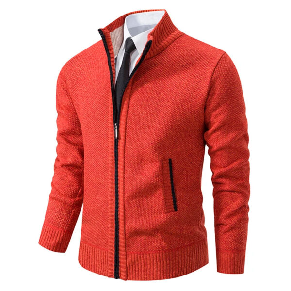 S580eed5a589845cb88216b9f7dd7d795g.jpg Autumn Winter Men's Casual Sweaters Solid Color Turtleneck Sweater Cardigan Fleece Zipper Cardigan Knit Jackets