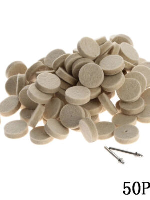 50Pcs 25mm Wool Felt Polishing Buffing Wheel Grinding Polishing Pad+2Pcs 3.2 mm Shanks for Dremel Accessories Rotary Tool
