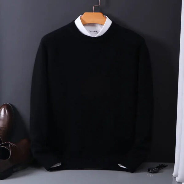 S589b5bf36fcc4e6d95234cadf03f3c85F.jpg Hot Sale Cashmere Men's Sweater O-Neck Knitted Jumpers Long Sleeve Male Pullover Soft Warm Woolen Fashion Clothing Big Size