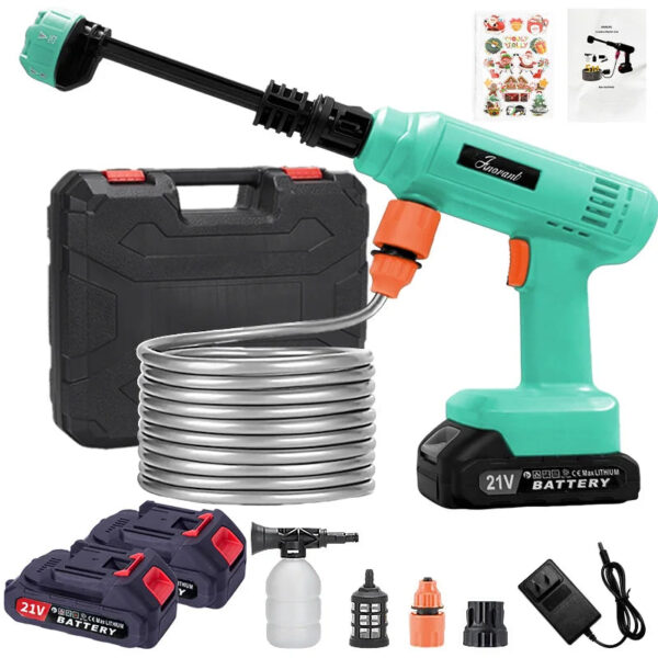S58b4264968c34ce28a0744e101b25c56k.jpg Power Blaster Plus Pressure Washer Cordless Portable Electric High Pressure Water Spray Gun and Hose Car Washer Cleaner Tool