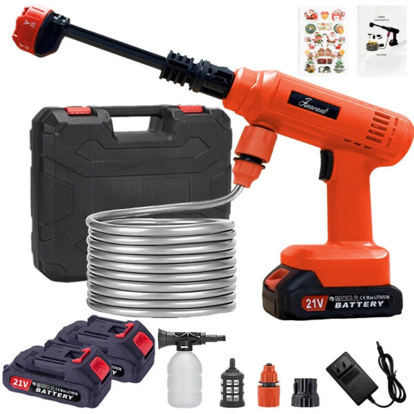 S58bc6198a1574651840d3b0ef2e3188dG.jpg Power Blaster Plus Pressure Washer Cordless Portable Electric High Pressure Water Spray Gun and Hose Car Washer Cleaner Tool