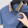 Luxury brand logo short sleeve polo shirt men summer new high-end silk cotton breathable Paul T-shirt fashion casual men's wear