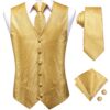 Wedding Purple Men Vest Paisley Floral Necktie Handkerchief Cufflinks Sets Blue Green Red Male Sleeveless V-Neck Waistcoat Party