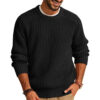 S59edd9dbcd1a4f0ea61610556b3fa14eA.jpg Fashion Autumn Winter New Men's Sweater Long Sleeve Round Neck Casual Men Knitted Jacquard Pullover Solid Tshirt Man Tops