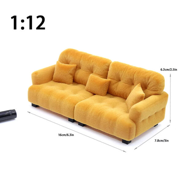 S5a125735249743638645e5b77df4337f3.jpg Dollhouse Simulation Flocking Sofa Model Dollhouse Mini Living Room Furniture Decoration Accessories Pretend Play Toys