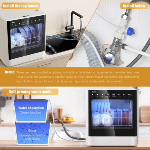 S5a14fcfa6ef24f6da9b1219778f0a927I.jpg Mini dishwasher, 5 programs freestanding table dishwasher, dishwasher with 2 water supply modes, car drying, PE