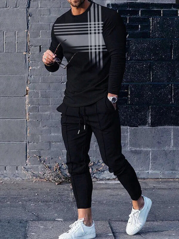 S5abf65d59f924580abf56f1517cc67a1z.jpg Urban Street Fashion Trend Men's Long Sleeve Round Neck Set 2pcs Daily Casual Men's Round Neck Top Outdoor Casual Loose Long Sty