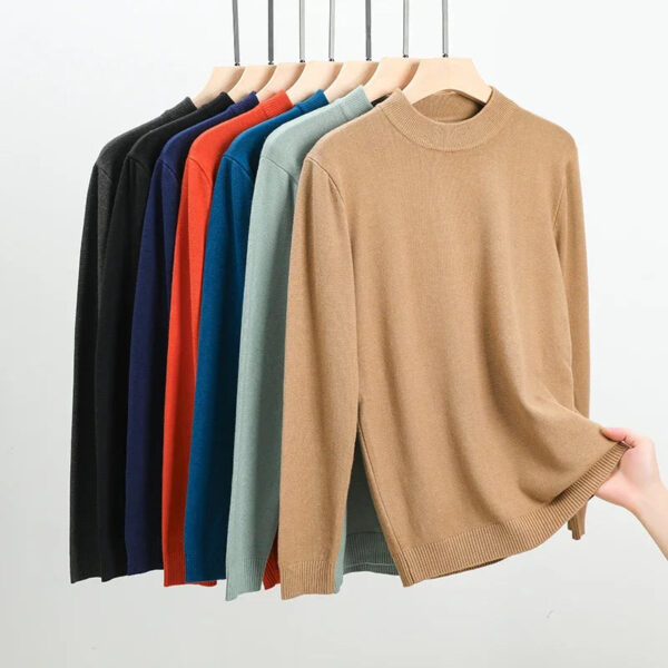 S5b3904ec4a74428dbdb75ddaf1b4dc60X.jpg Half Turtleneck Knitwear Sweater New Autumn/Winter Mock Neck Sweatshirts Solid Color Pullovers Man Brand Casual Mens Clothing